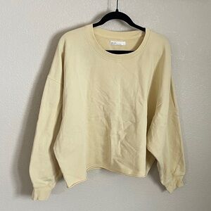 Oak + Fort Boxy Relaxed Oversized Sweatshirt Women’s M Butter Yellow Cropped